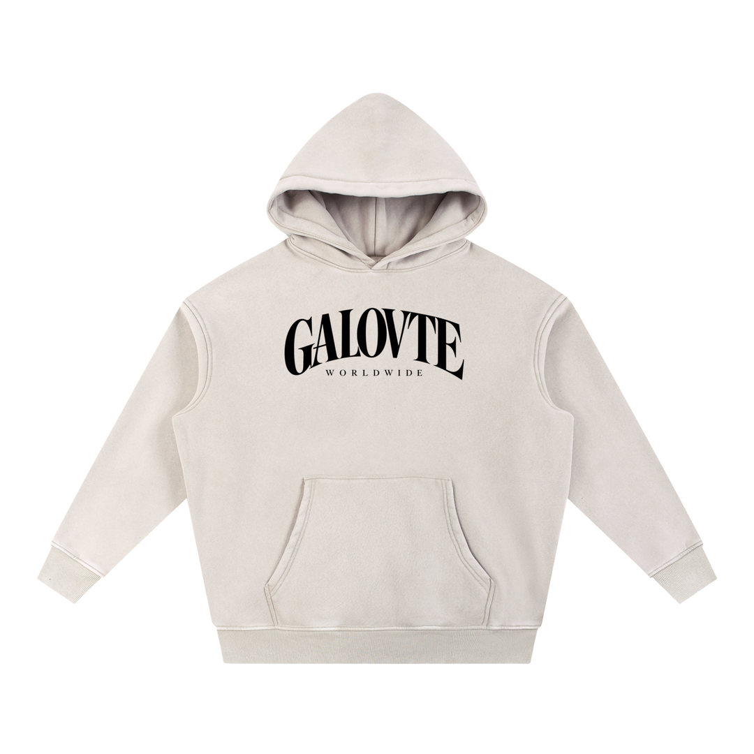 men grapghic Snow Wash Fleece Oversize Hoodie