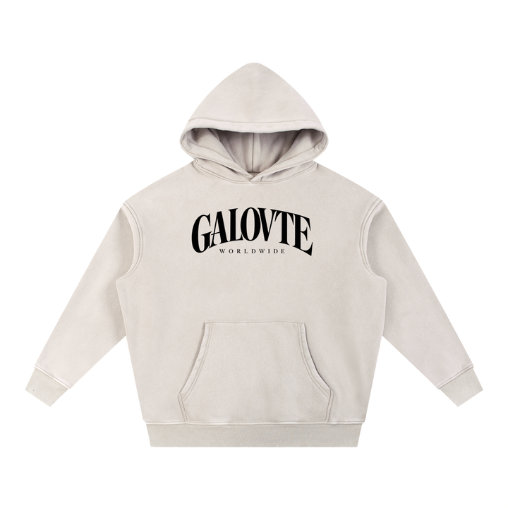 men grapghic Snow Wash Fleece Oversize Hoodie