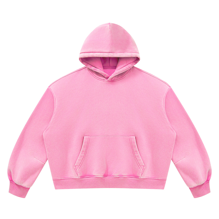 WOMEN HODDIES Vintage Wash Boxy Fleece Hoodie