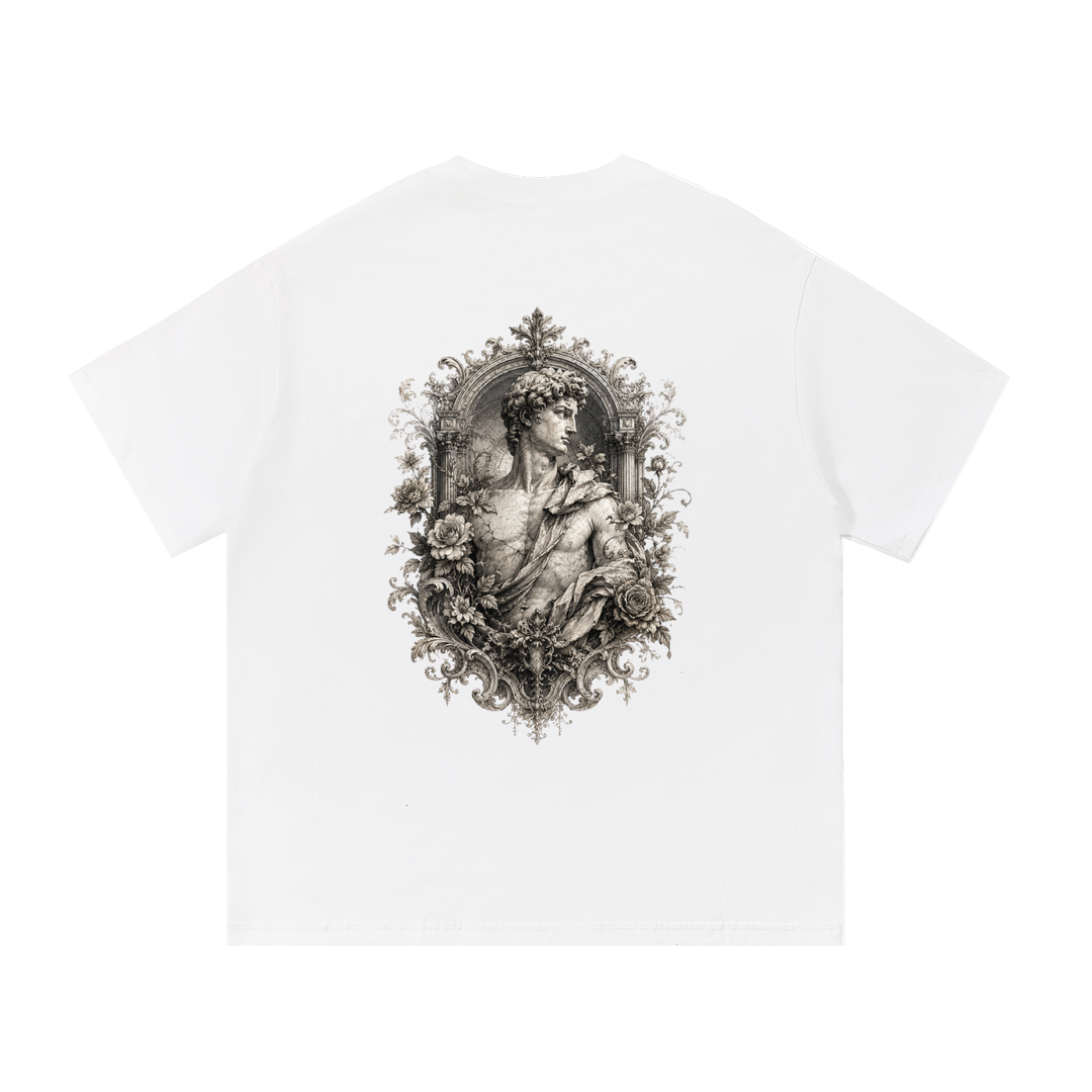 men graphic Baroque Statue Crest Left-Chest Cotton Tee