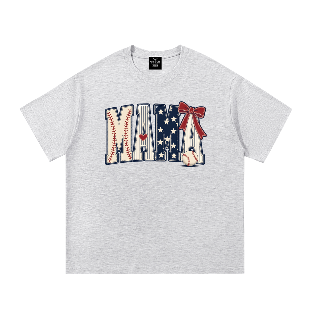 mom lover Mama Baseball Stars And Stripes Bow Tee