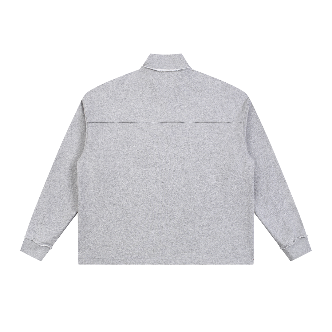 MEN HODDIES Wing Logo Half-Zip Rolled Edge Fleece — White