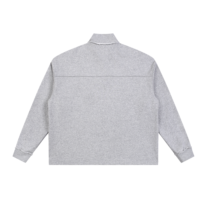 MEN HODDIES Wing Logo Half-Zip Rolled Edge Fleece — White