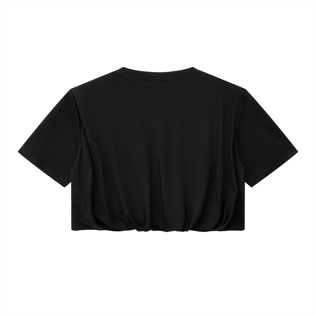 Women’s t shirts Crop Bubble Hem T-Shirt
