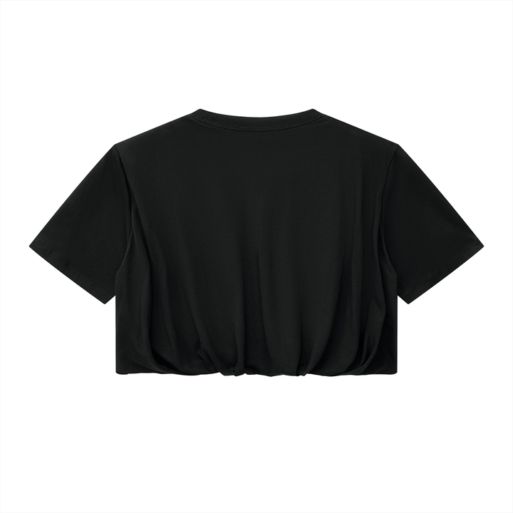 Women’s t shirts Crop Bubble Hem T-Shirt
