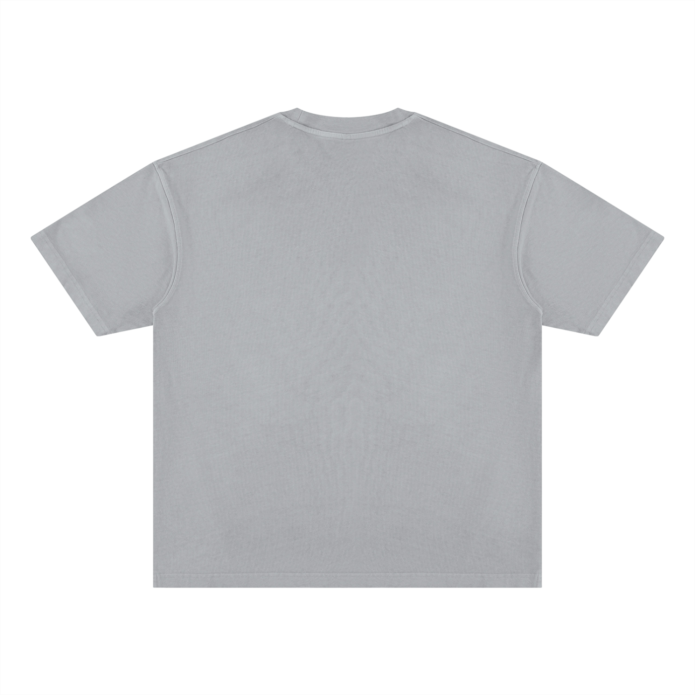 Hiking Bear Left-Chest Vintage Wash Tee in Gray, back view.