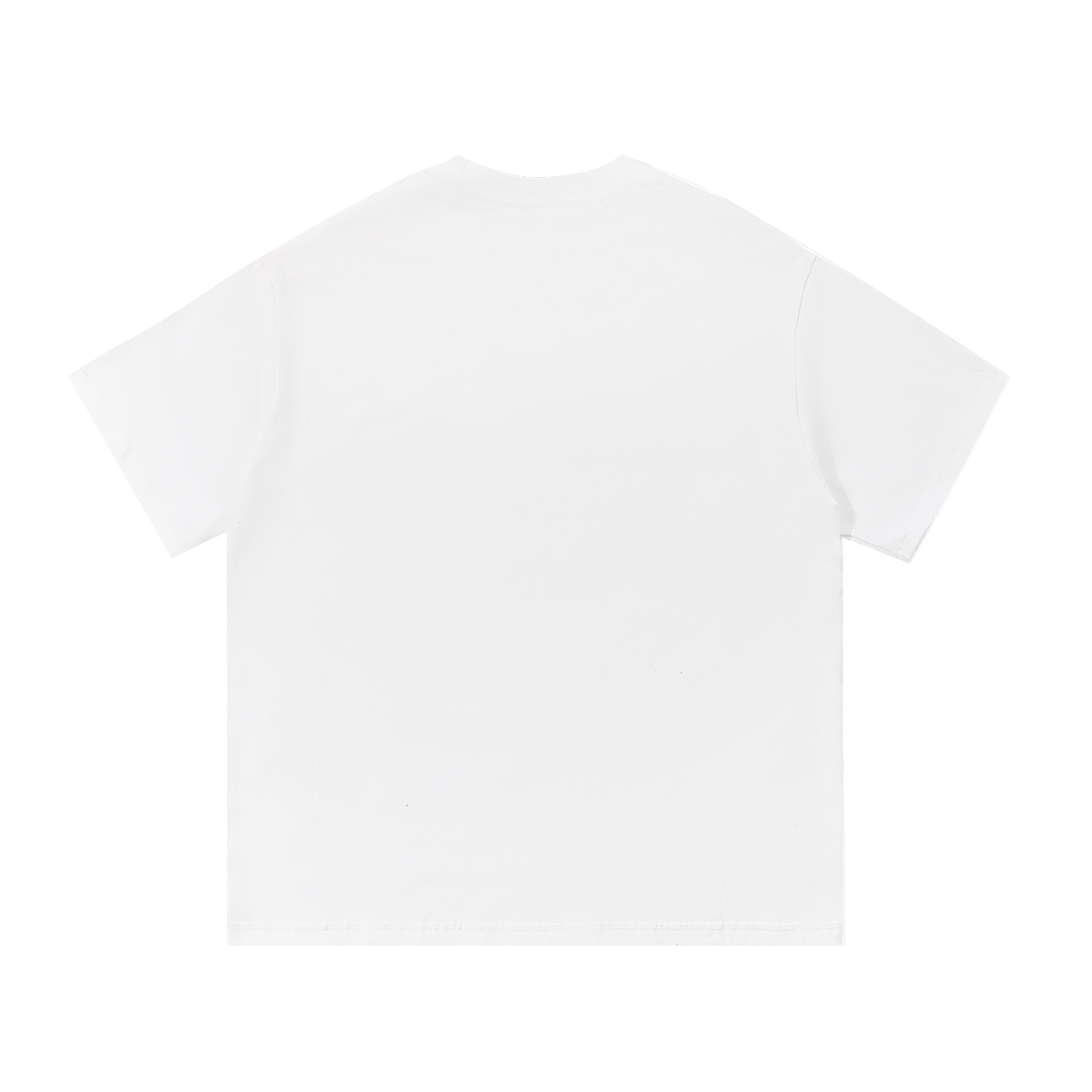 Motherhood Is The Realest Hood Funny Mama Tee in White, back view.