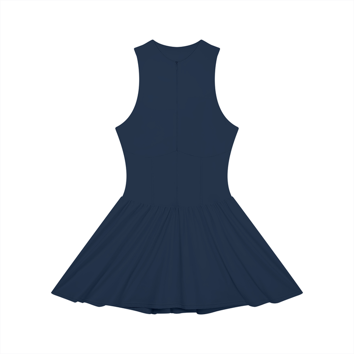 Women’s one piece Ruched Sleeveless Full-Zip Dress