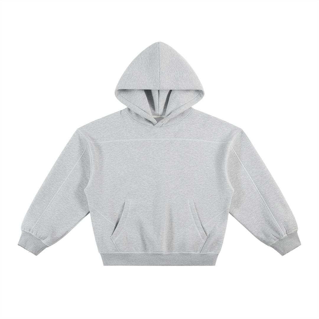 WOMEN HODDIES Contrast-Stitched Boxy Fleece Hoodie