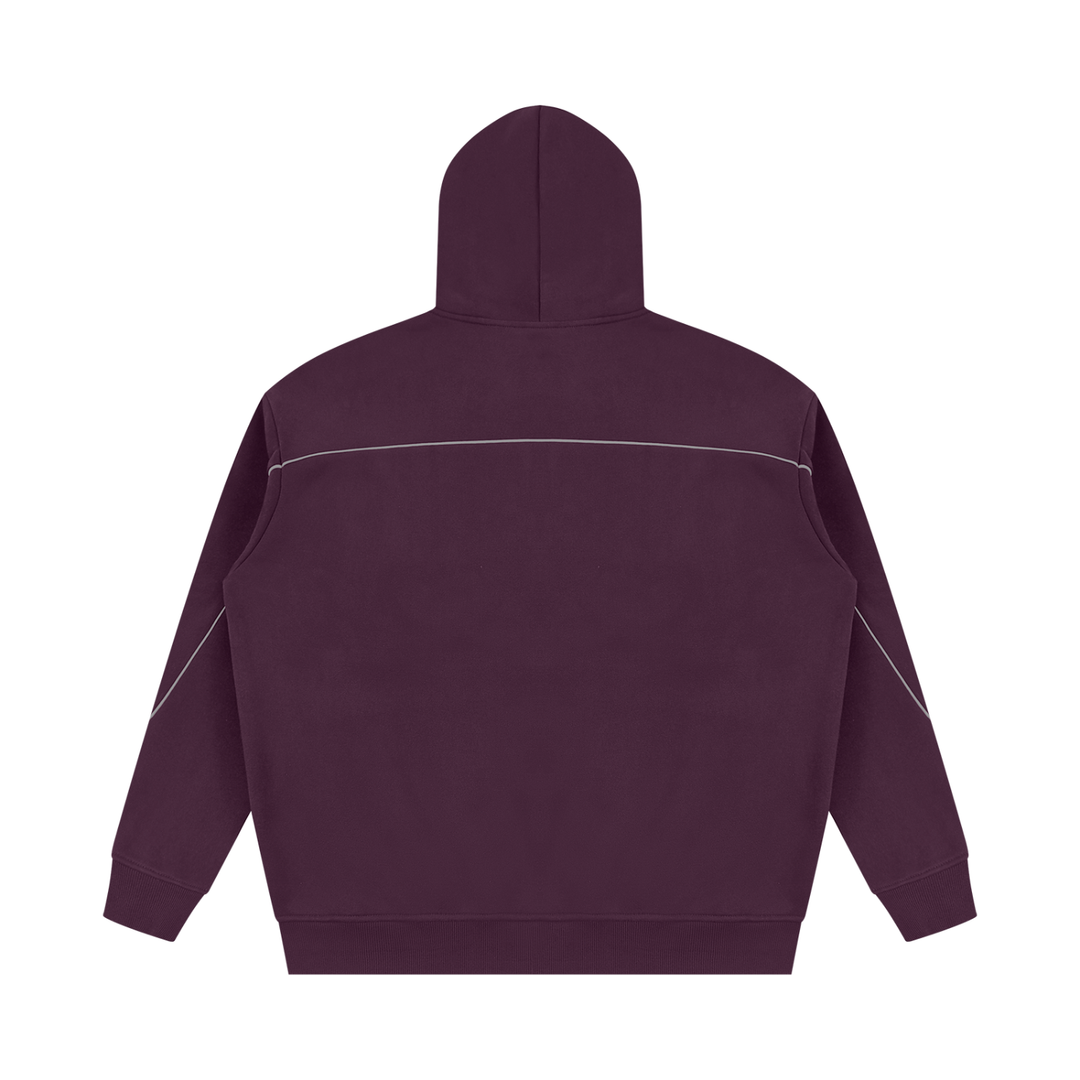 men hoddies  Oversized Piping Fleece Hoodie