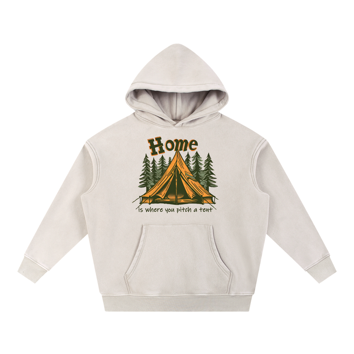 HIKING LOVER Snow Wash Fleece Oversize Hoodie