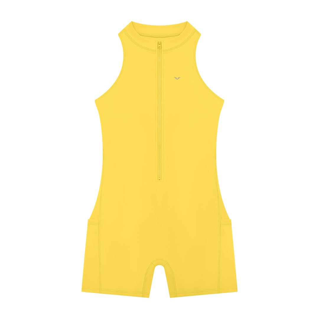 Women’s gym wear Quarter-Zip Yoga Romper