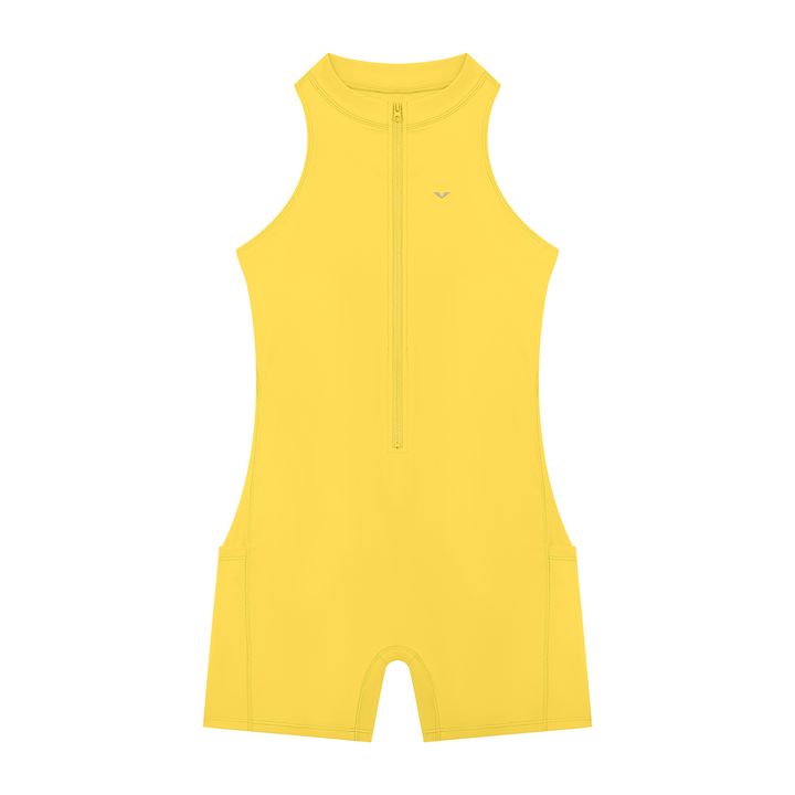Women’s gym wear Quarter-Zip Yoga Romper