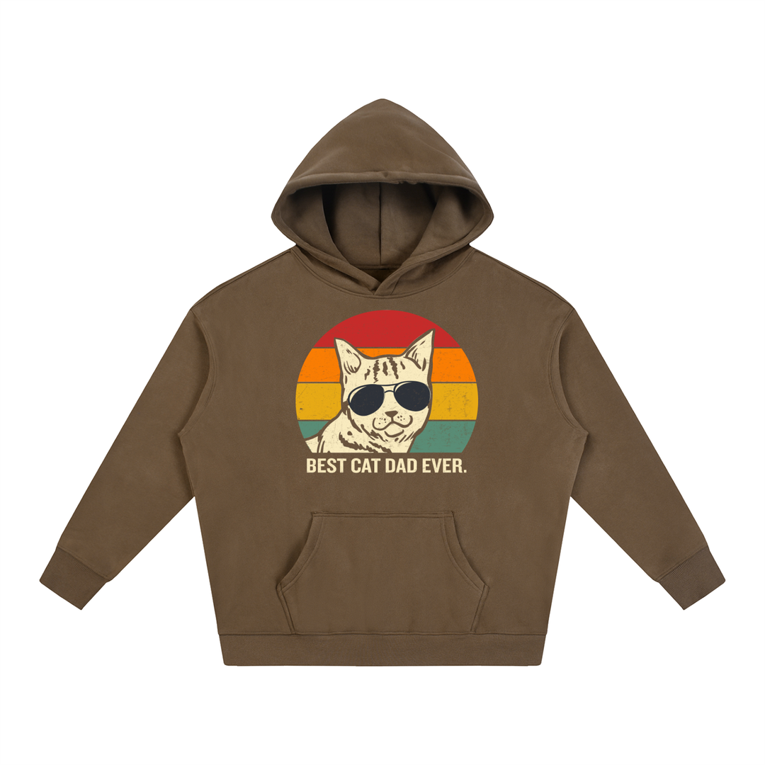 dad lover Best Cat Dad Ever Retro Sunset Hoodie