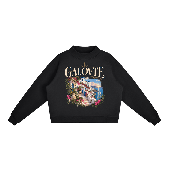 women graphic Essential Fleece Mock-Neck Crew Sweatshirt