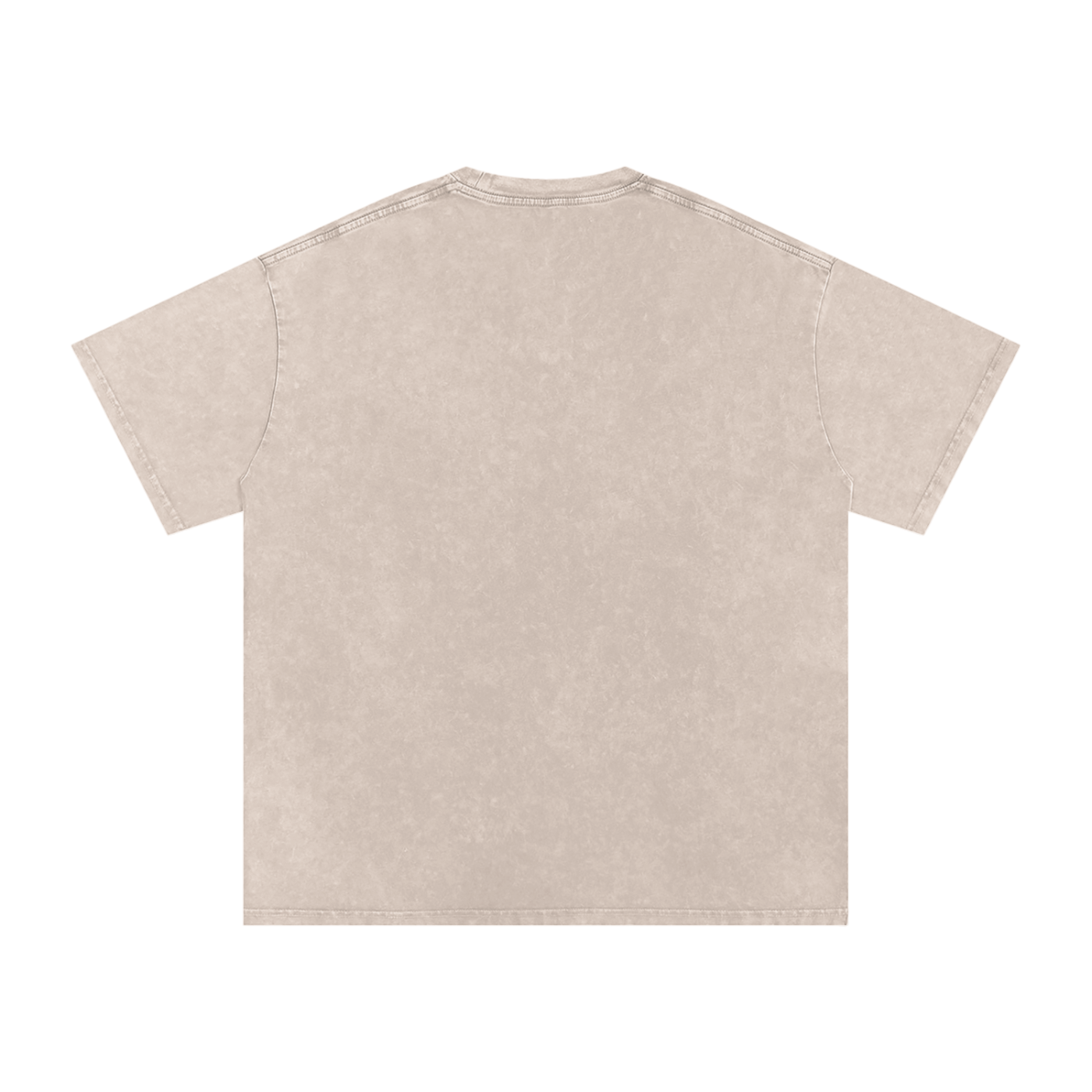 Dog Mom Distressed Paw Snow-Washed Tee in Apricot, back view.