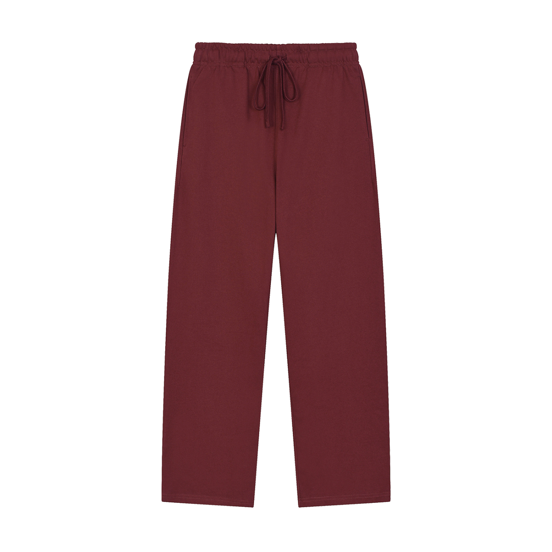 WOMEN PENT Solid Color Straight-Leg Sweatpants