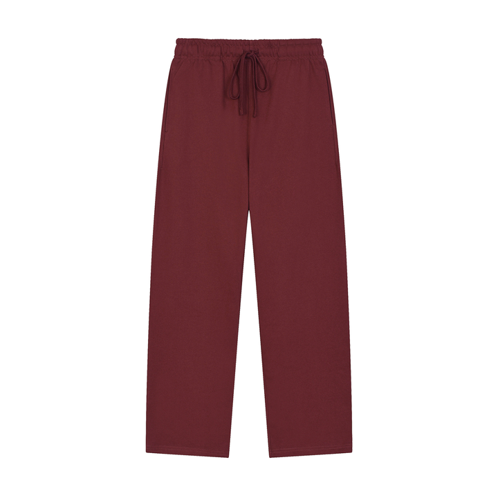 WOMEN PENT Solid Color Straight-Leg Sweatpants