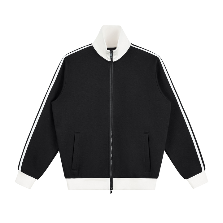 WOMEN COAT AND JACKET Contrast Side Stripe Fleece Track Jacket