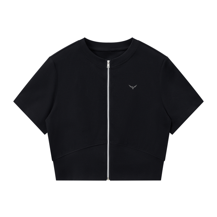 Women’ TSHIRT  Paneling Full Zip T-Shirt