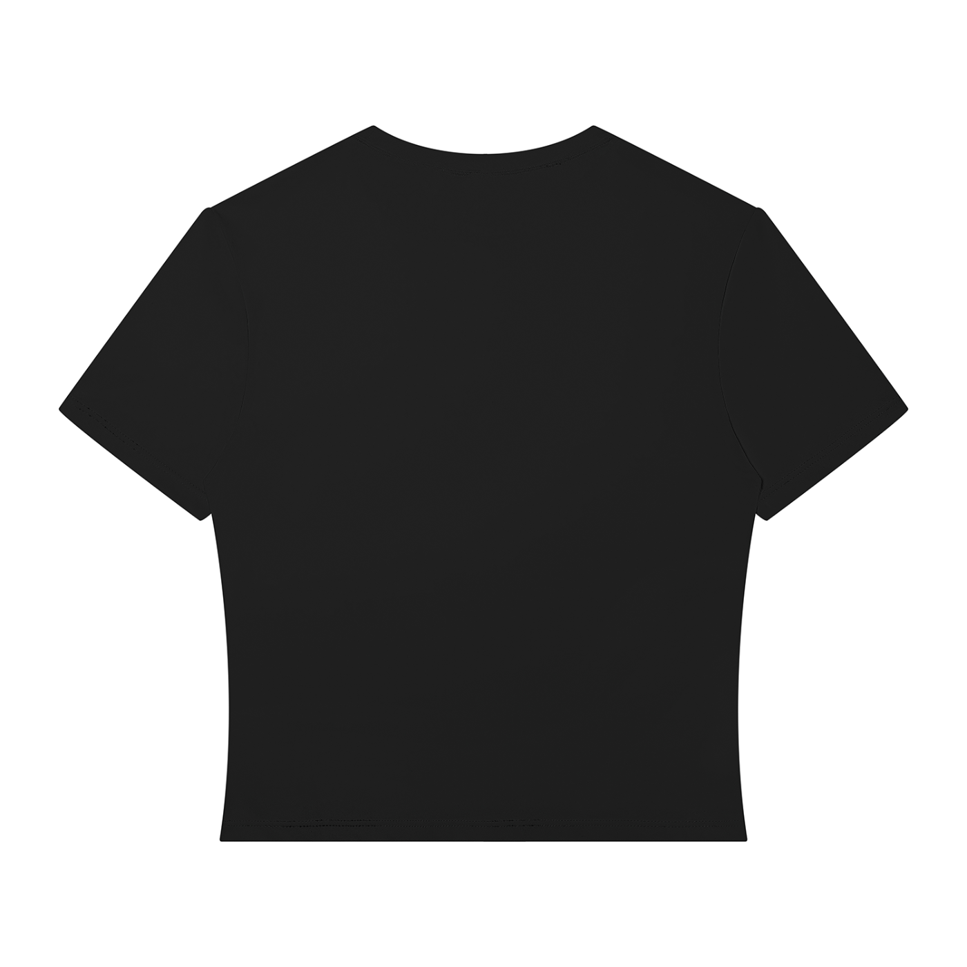 Wing Logo Performance Crop Tee in Black, back view.