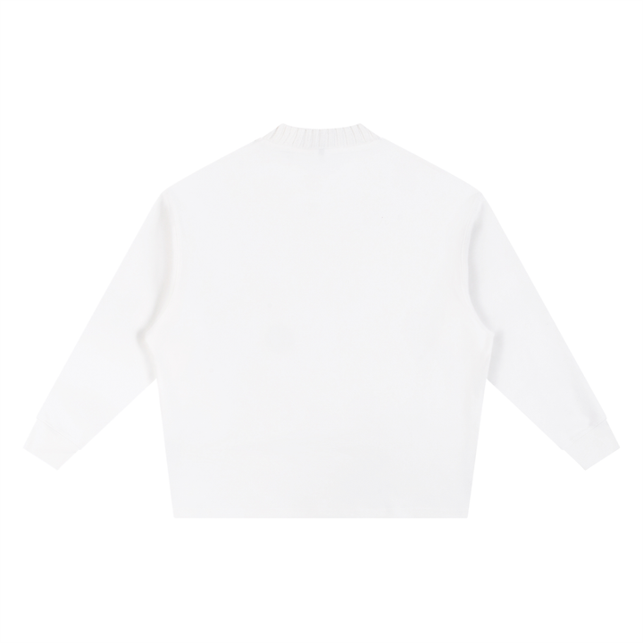 DAD LOVER UNISEX Knitted Round Neck Oversize Sweatshirt
