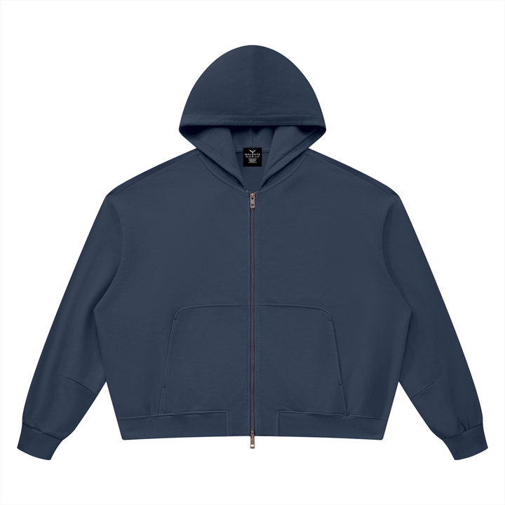 WOMEN HODDIES  Vintage Wash Boxy Full Zip Hoodie