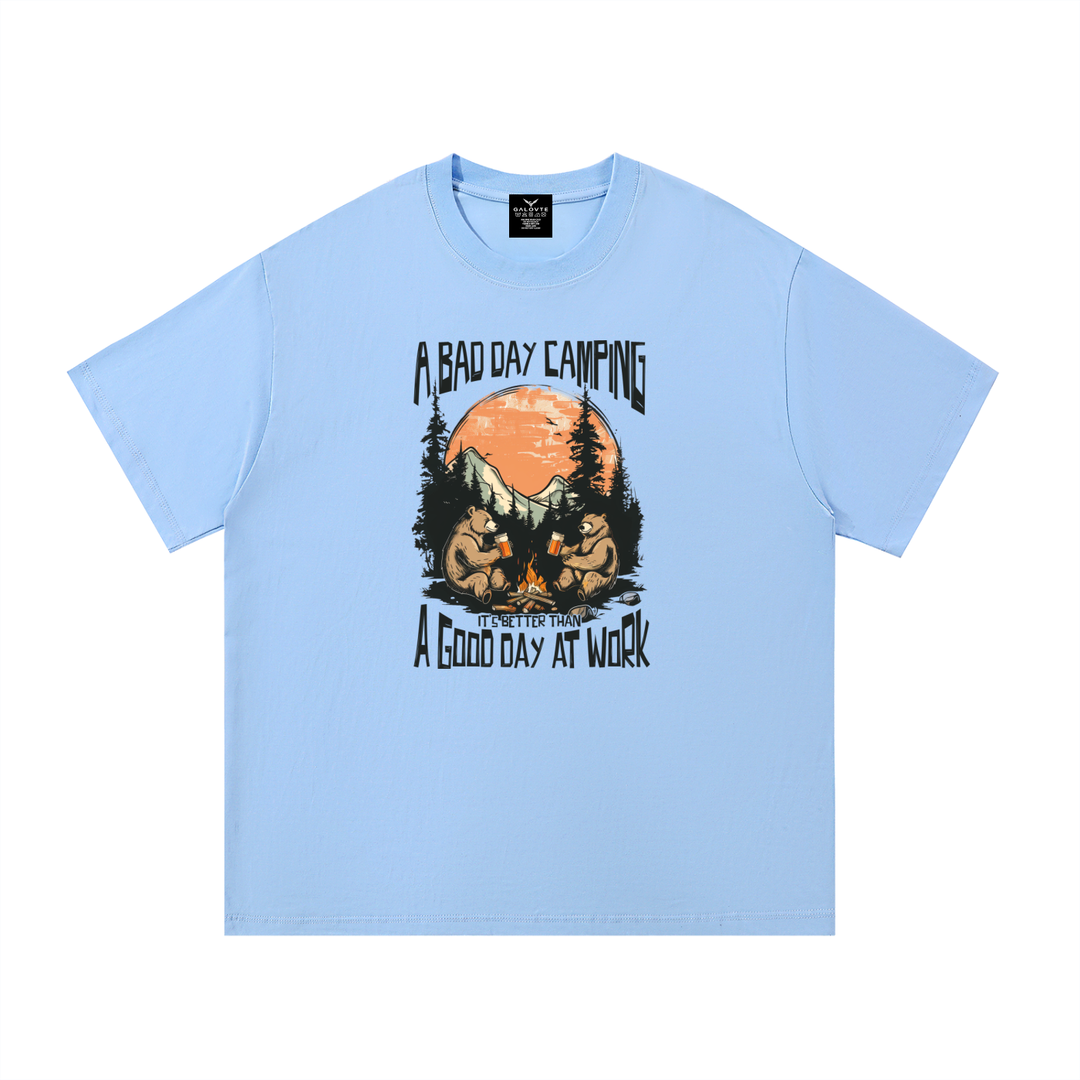 hiking lover A Bad Day Camping Beats A Good Day At Work Tee