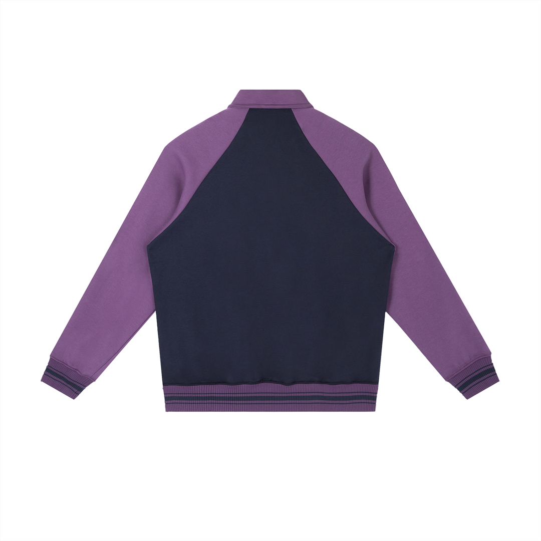 MEN COAT AND JACKET Contrast Raglan Sleeve Baseball Jacket