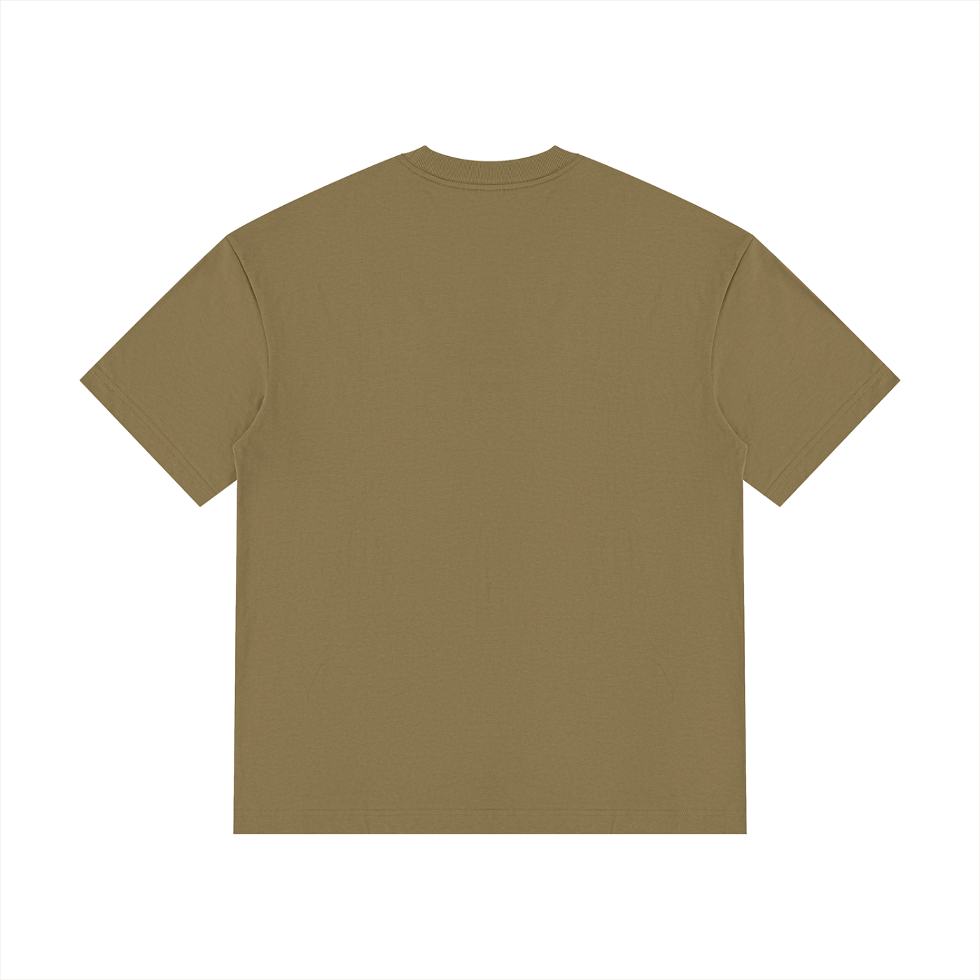 Night Camp Caravan Illustrated Cotton Tee in Coffee, back view.