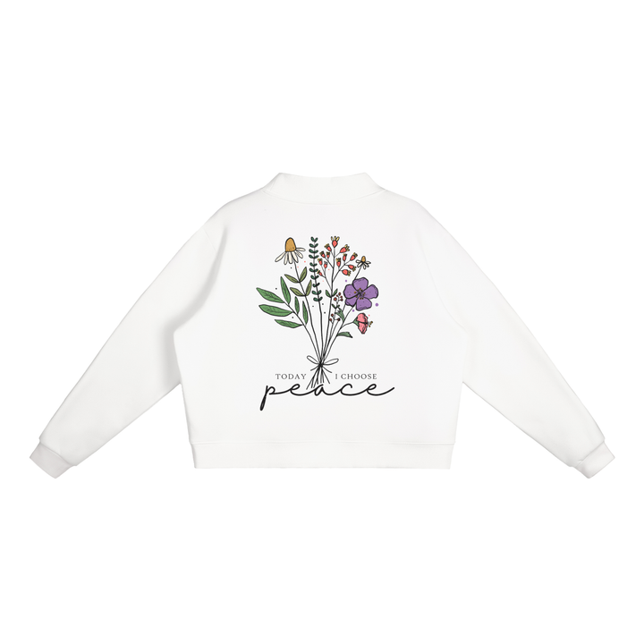 WOMEN GRAPHIC Essential Fleece Mock-Neck Crew Sweatshirt