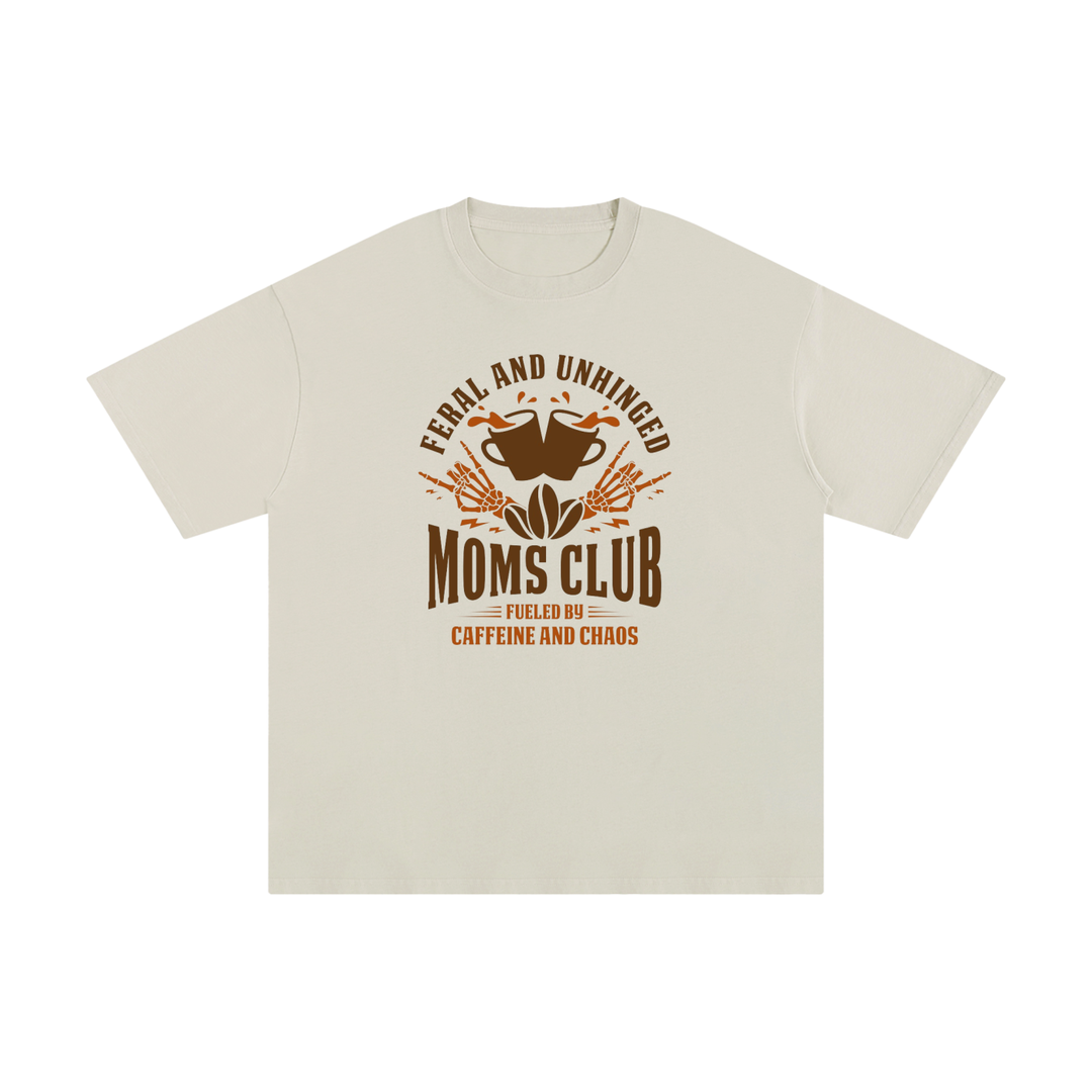 mom lover Feral And Unhinged Moms Club Coffee Badge Tee