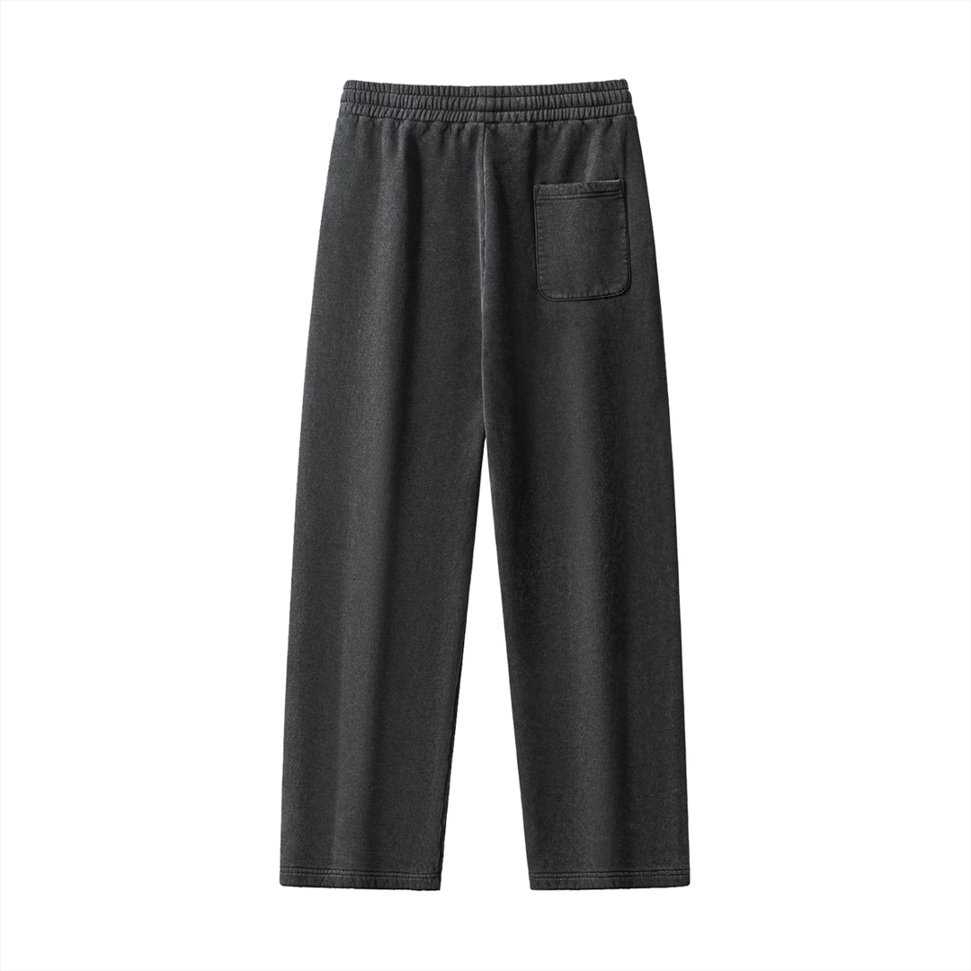 WOMEN PENT Frayed Enzyme Washed Fleece Sweatpants