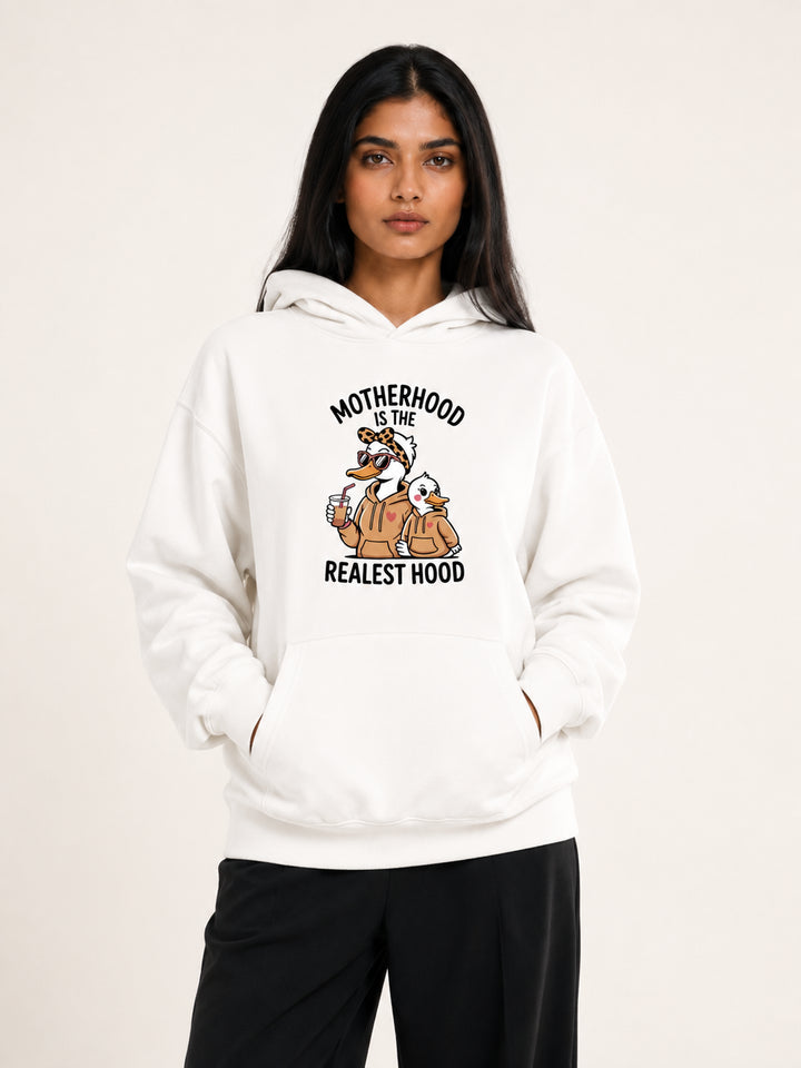 Motherhood Is The Realest Hood Goose Hoodie