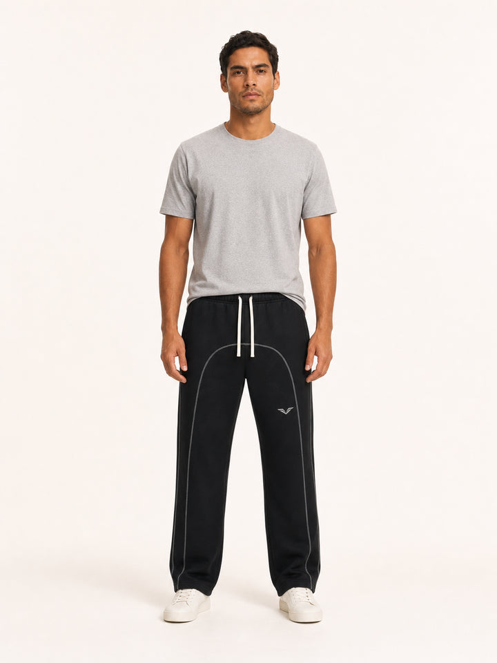Wing Logo Contrast Stitch Fleece Sweatpants
