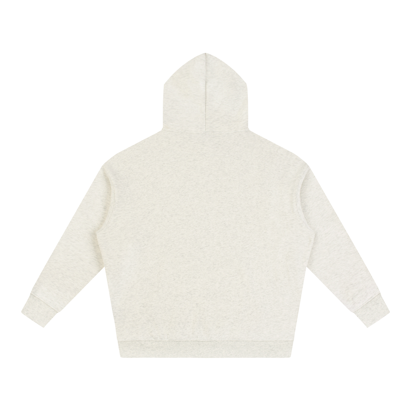 Just A String Cheese Mama Goose Family Hoodie in Oat Gray, back view.