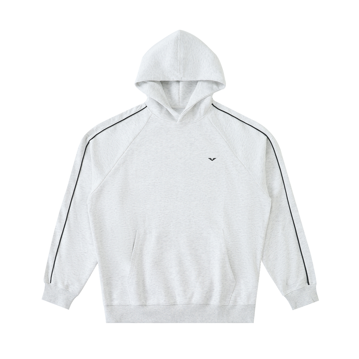 MEN HODDIES Wing Logo Contrast Piping Raglan Hoodie — Grey