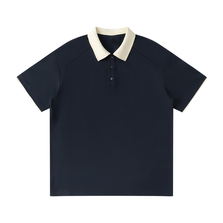 men brand Contrast Collar Raglan Polo Shirt