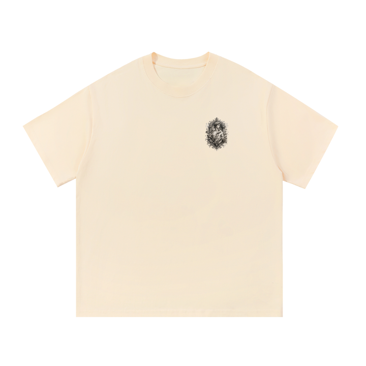 men graphic Baroque Statue Crest Left-Chest Cotton Tee