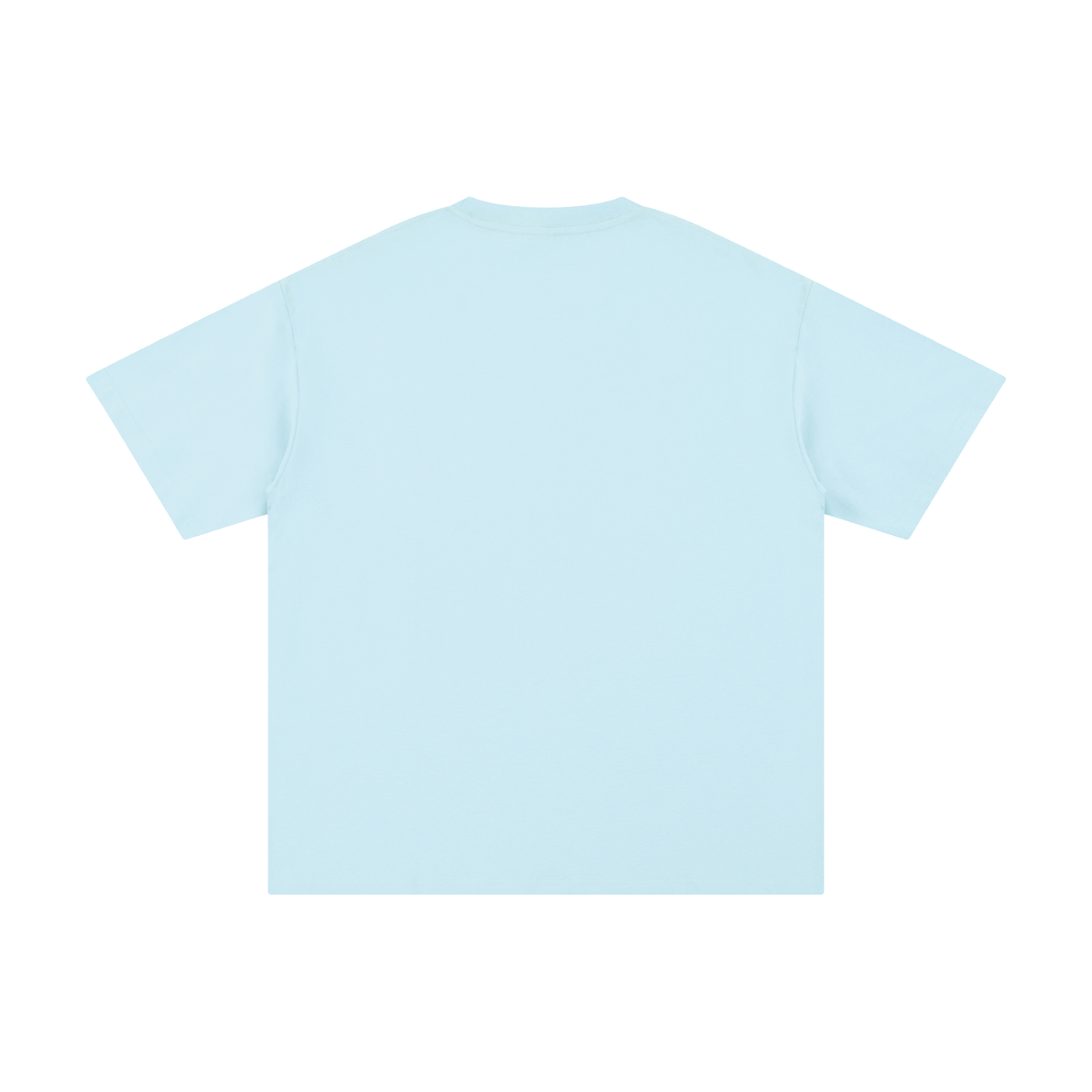 Treat Dealer Varsity Paw Print Cotton Tee in Light Blue, back view.