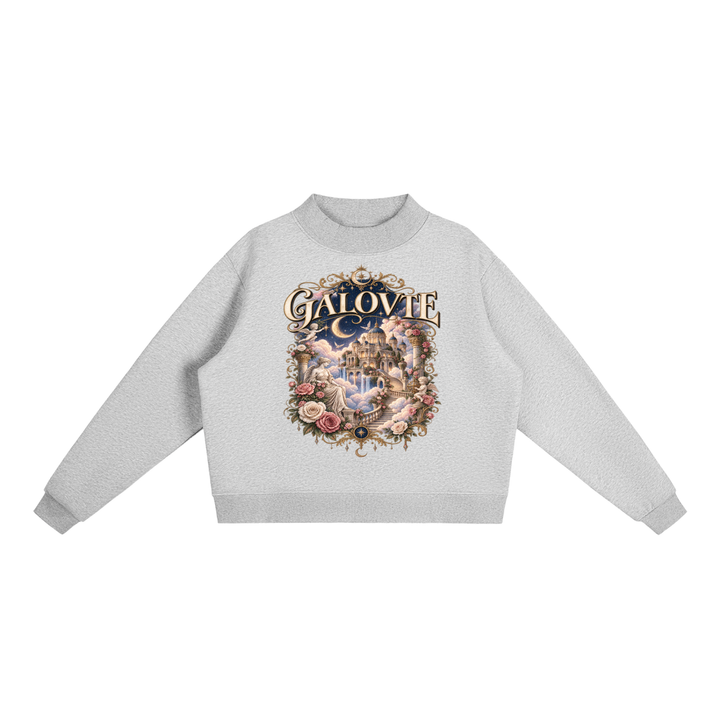 WOMEN GRAPHICS Essential Fleece Mock-Neck Crew Sweatshirt