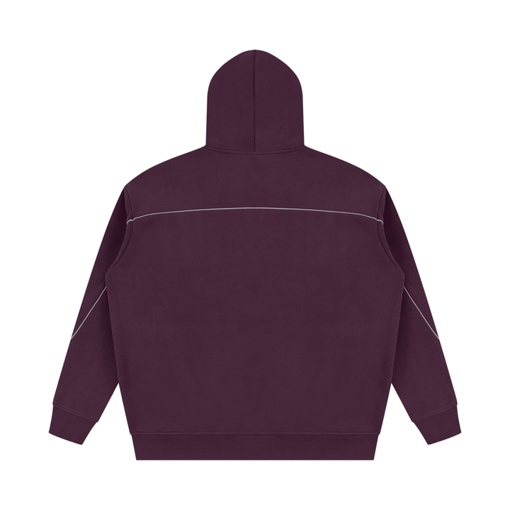 women hoddies Oversized Piping Fleece Hoodie