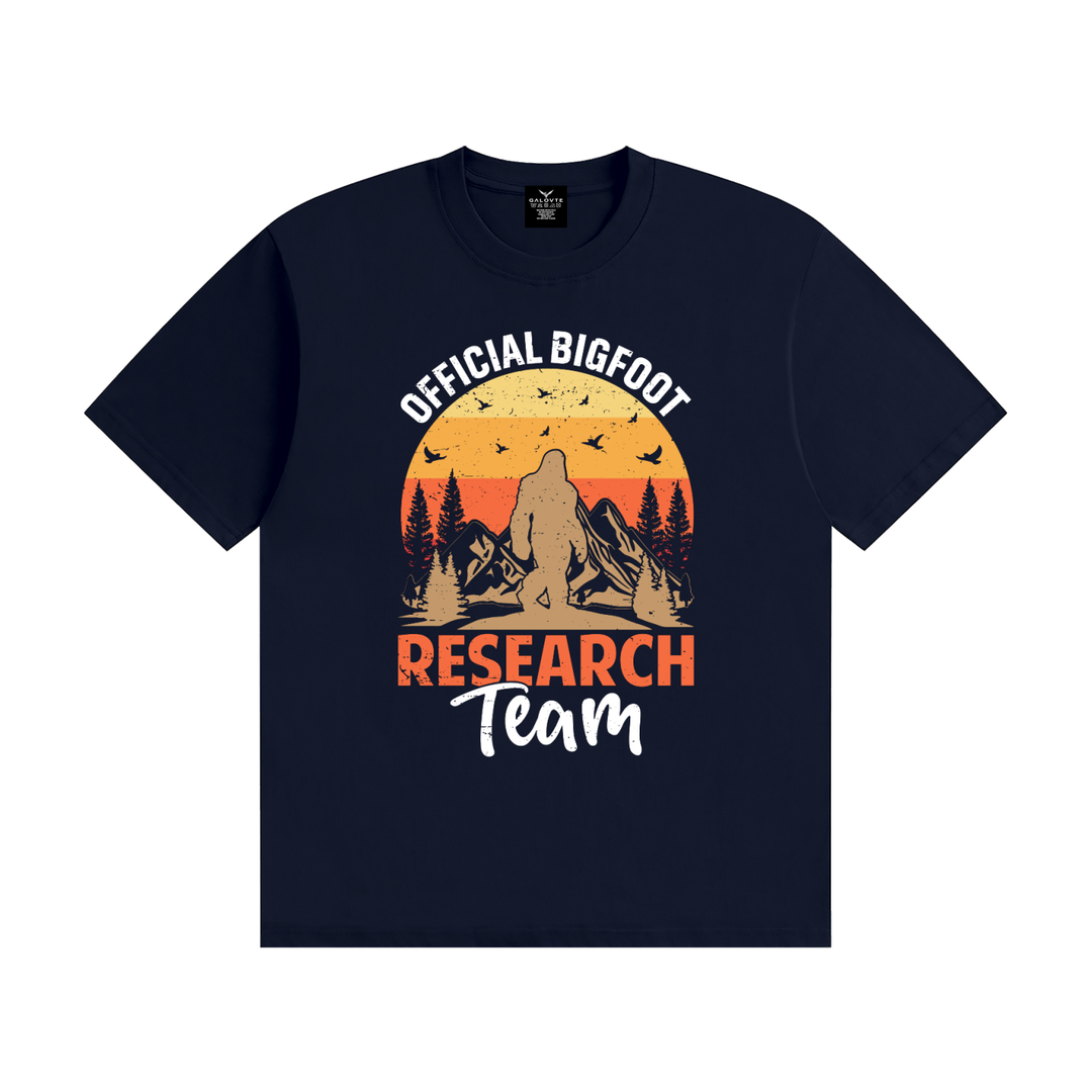 hiking lover Official Bigfoot Research Team Retro Sunset Tee