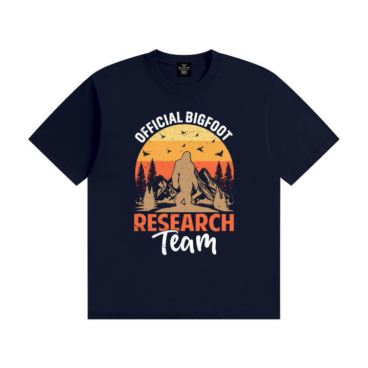 hiking lover Official Bigfoot Research Team Retro Sunset Tee