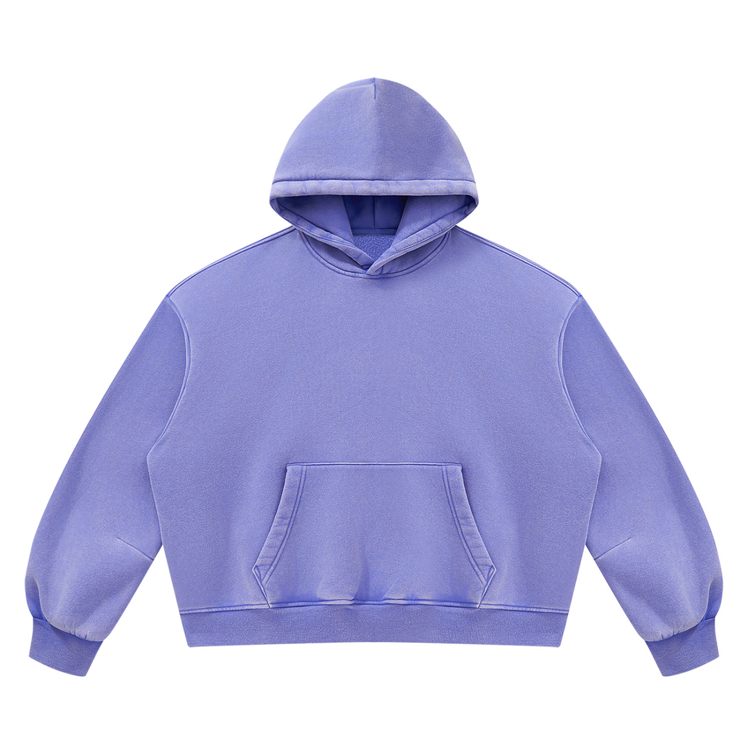 WOMEN HODDIES Vintage Wash Boxy Fleece Hoodie