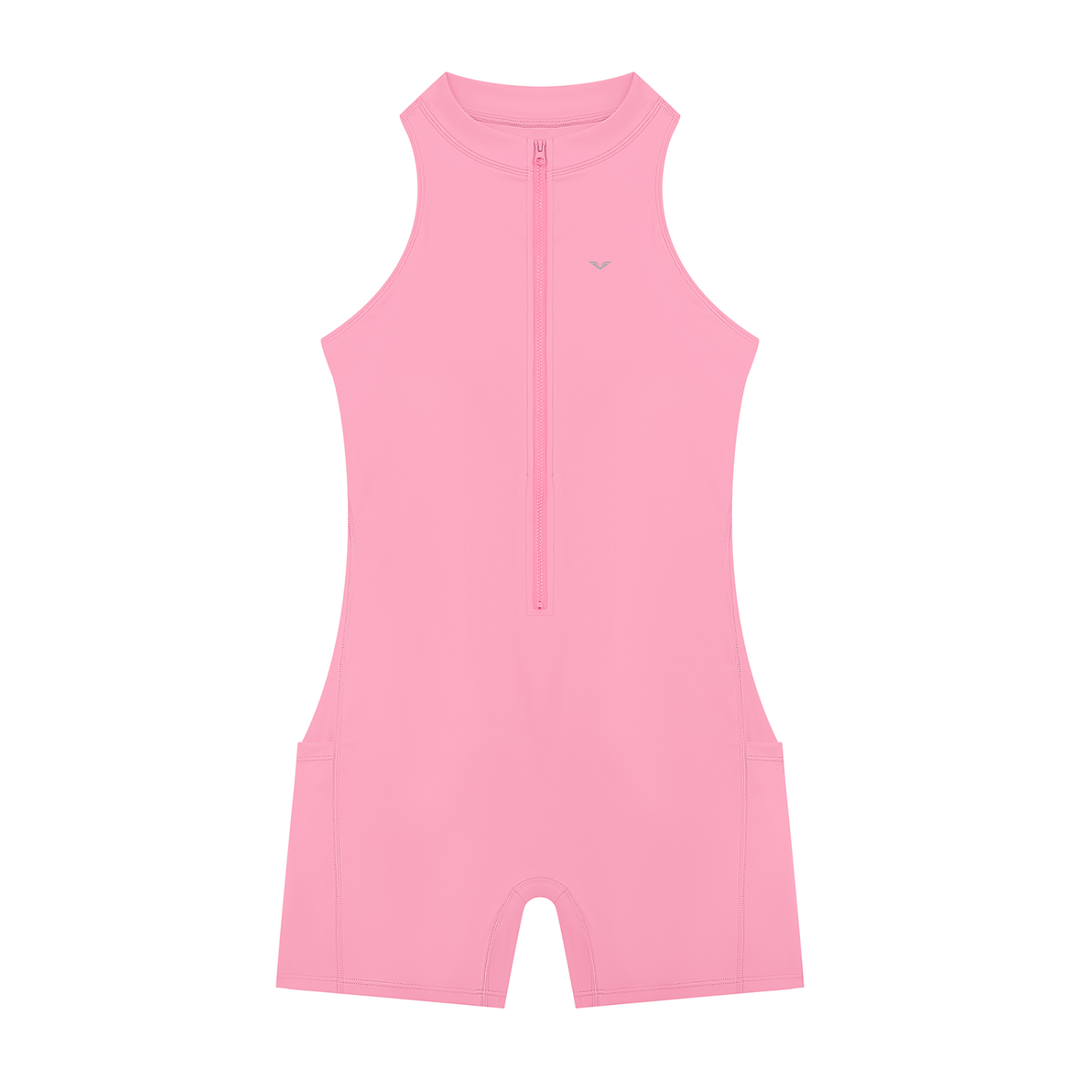 Women’s gym wear Quarter-Zip Yoga Romper