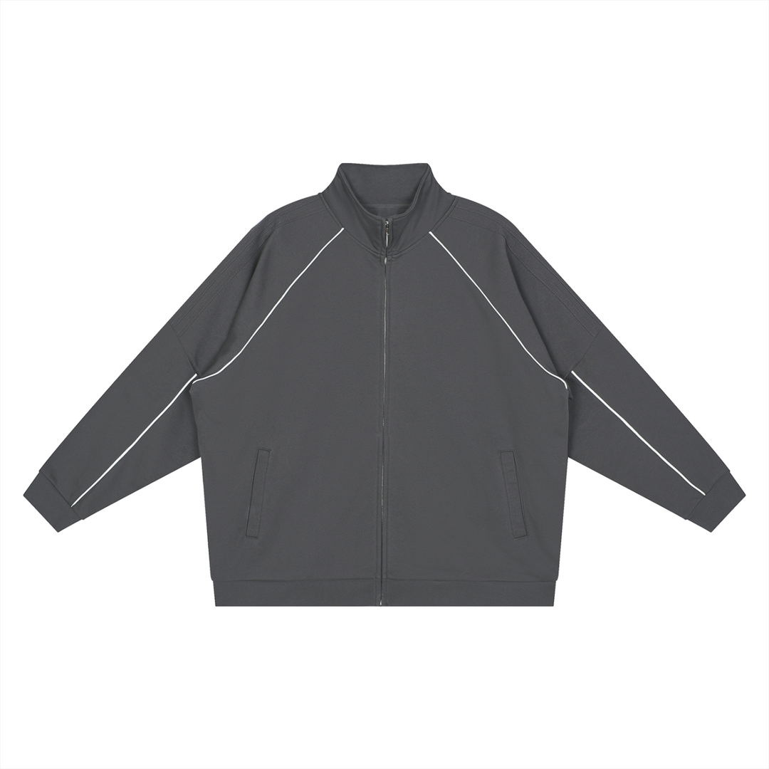 MEN COAT AND JACKET Reflection Striped Raglan Sleeve  Jacket