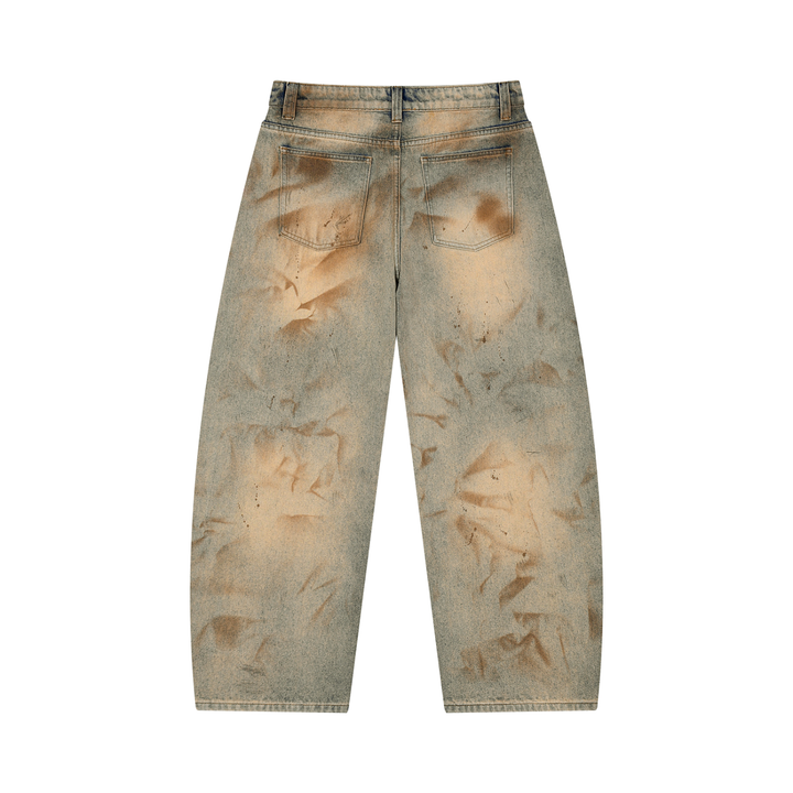 men brand  Vintage Wash Barrel Leg Jeans