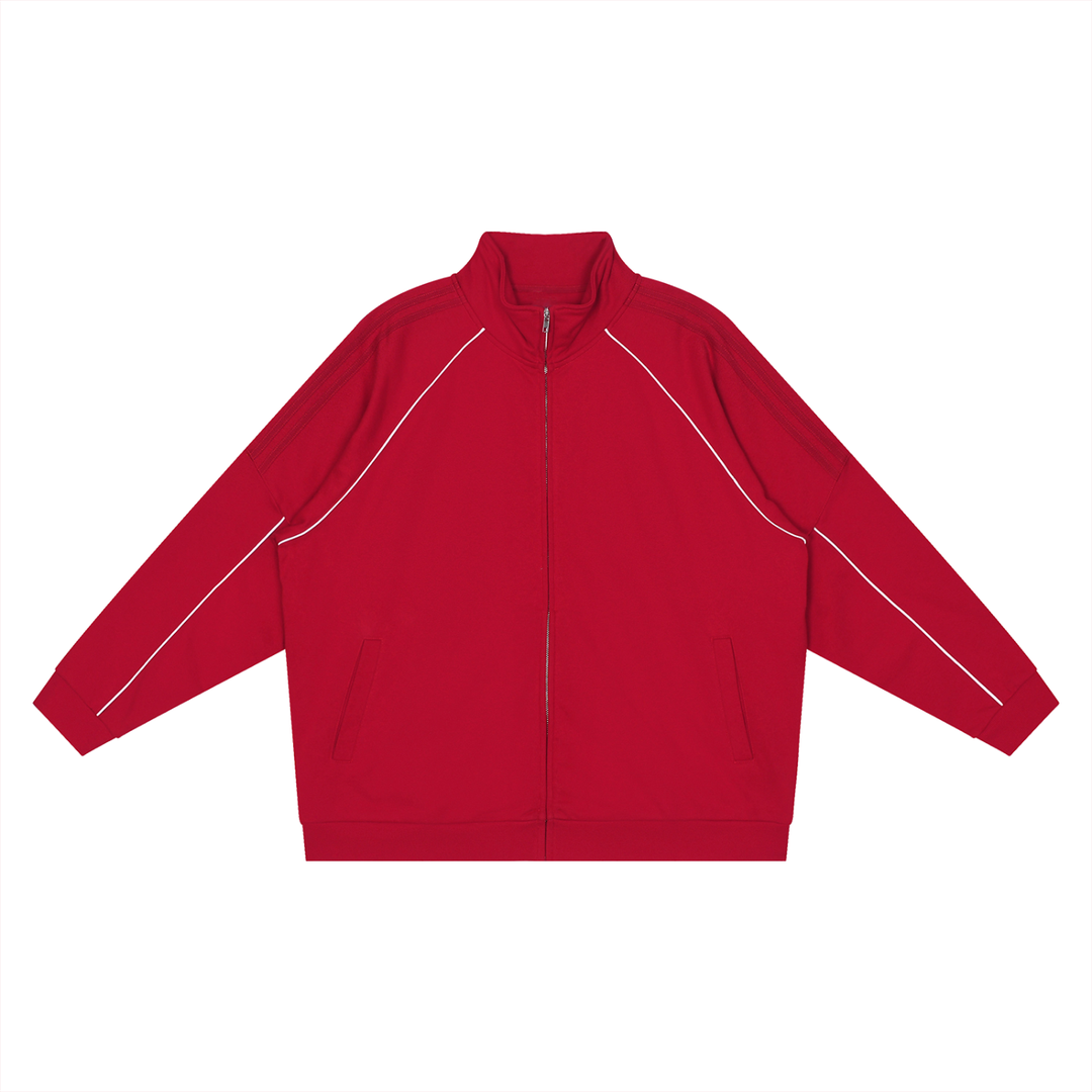 MEN COAT AND JACKET Reflection Striped Raglan Sleeve  Jacket
