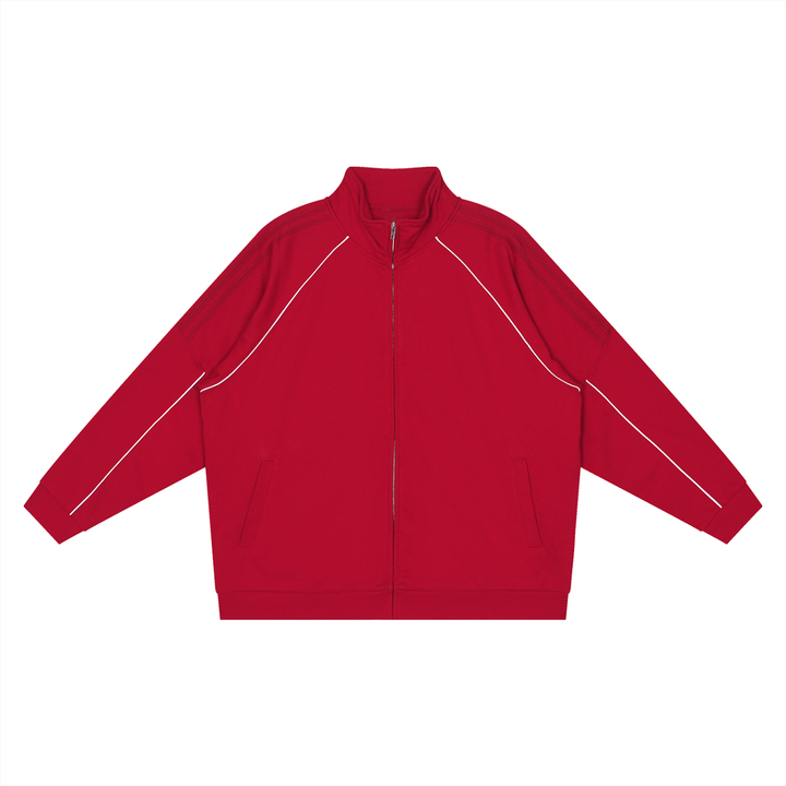 MEN COAT AND JACKET Reflection Striped Raglan Sleeve  Jacket